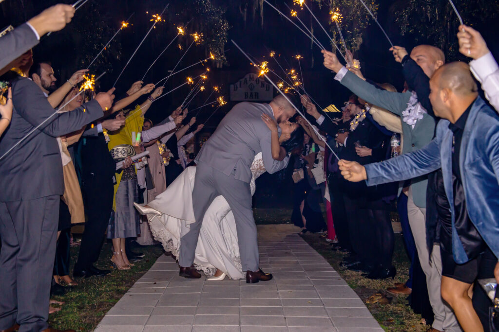 Wedding sparkler exit